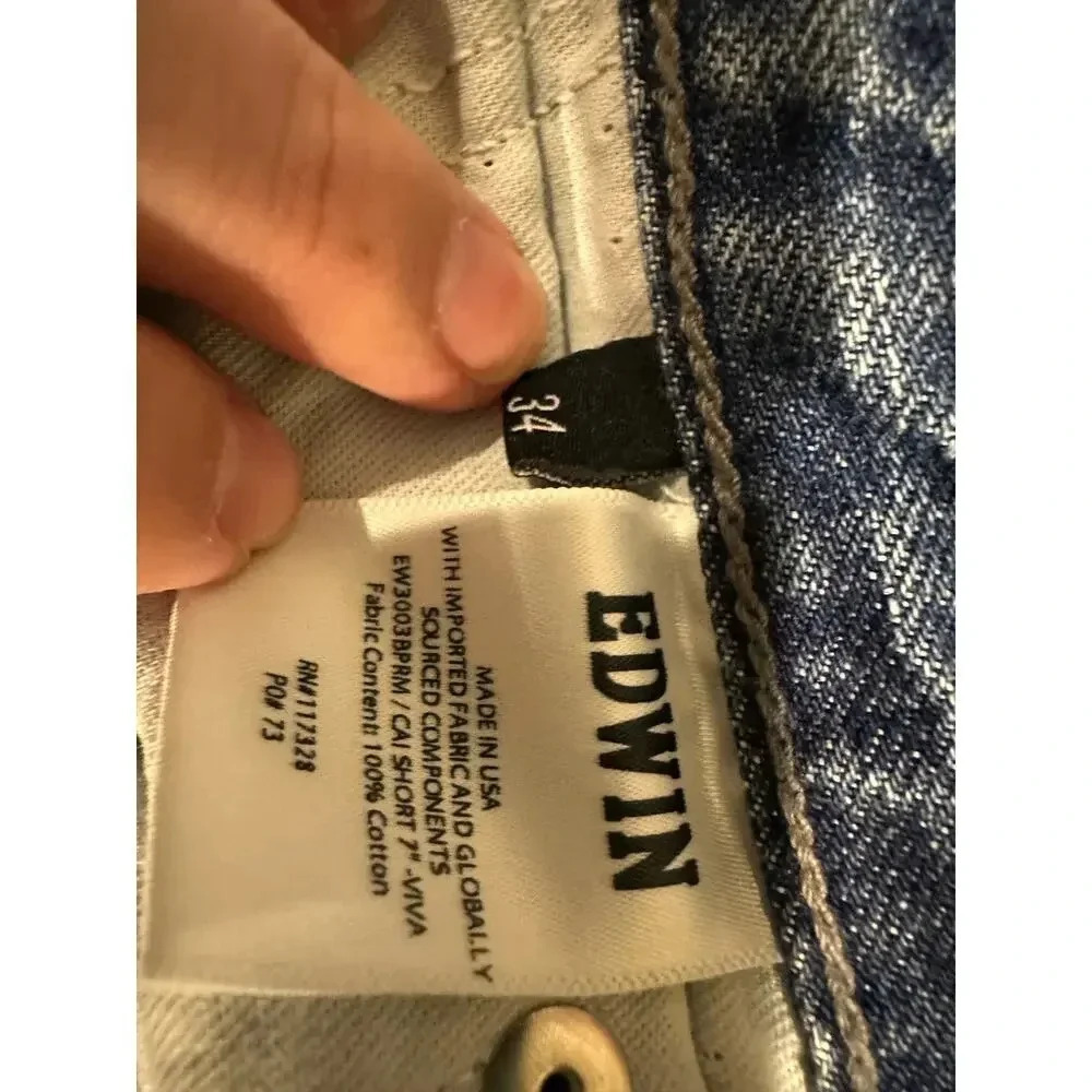 NWT‎ Edwin Denim 7” CAI Short In Color Viva | Size 34 - Picture 6 of 9